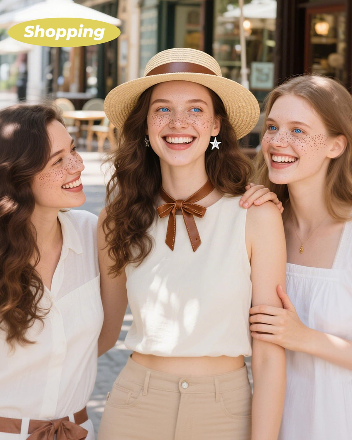 Berinist lifestyle outdoor look with freckles that withstand heat and activity