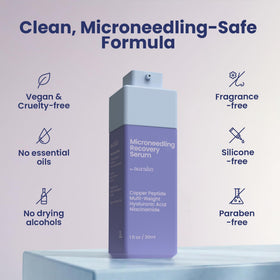 Berkland Auralux beside microneedling device illustrating device-safe compatibility