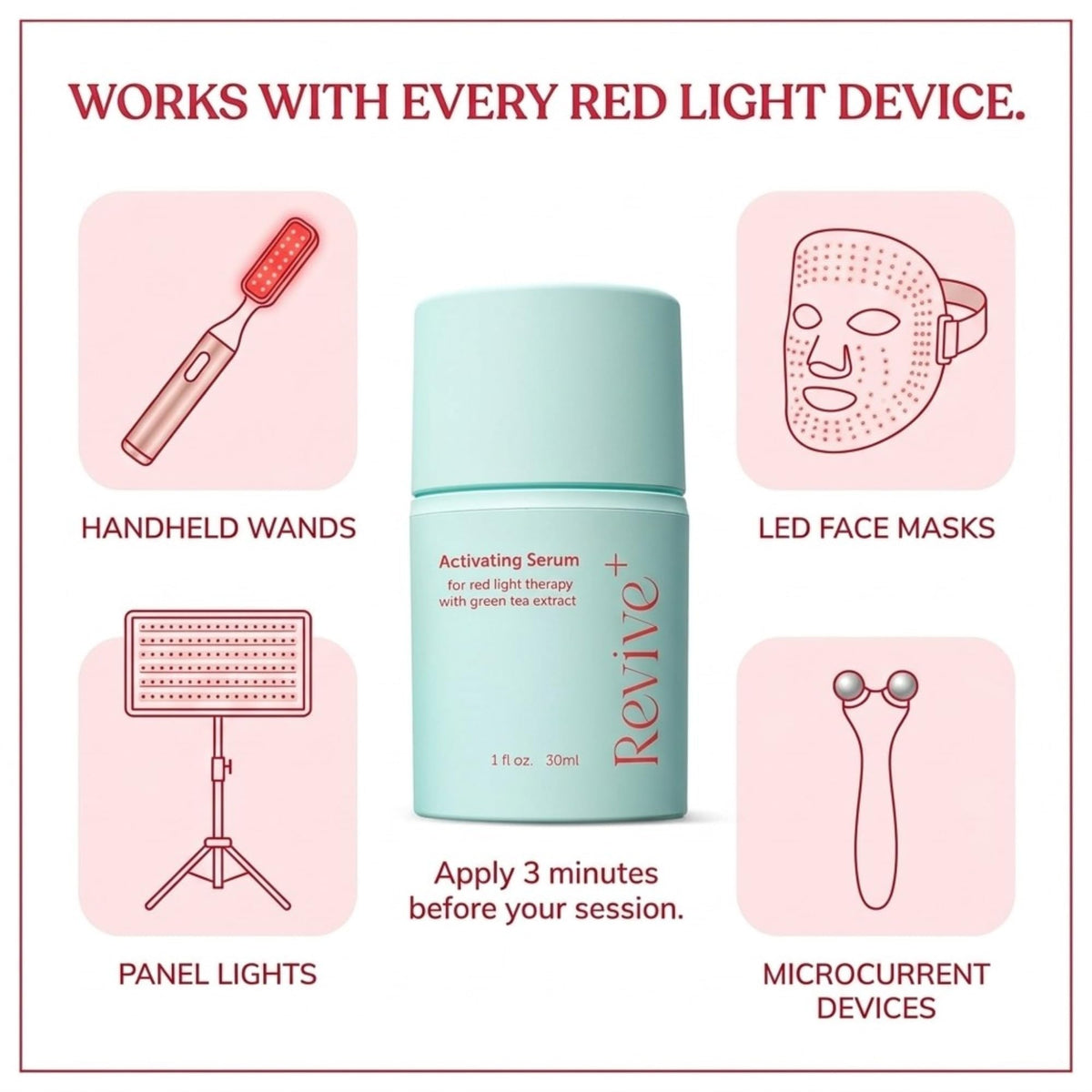 Berkland serum applied while a facial wand glides, improving contact and comfort