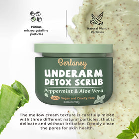 Berlaney scrub texture closeup showing walnut granules for effective exfoliation