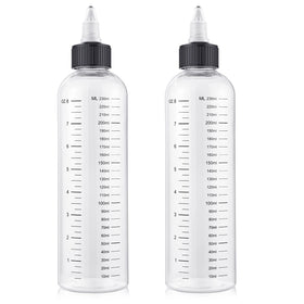 BESARME front view of two applicator bottles showing capacity and labels for easy identification
