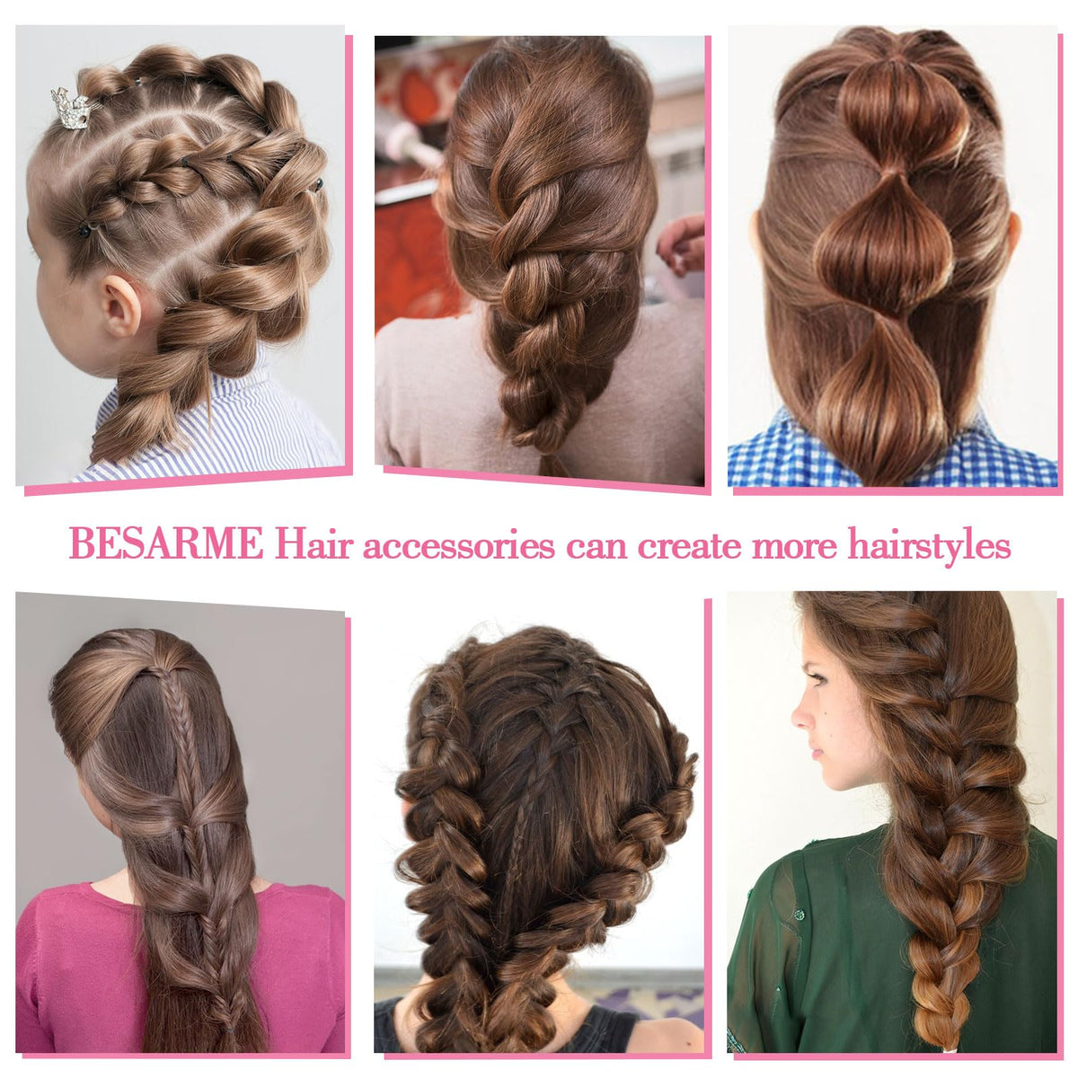 BESARME hair-in-use ponytail styled with bands to show neat secure hold