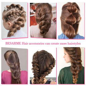 BESARME hair-in-use ponytail styled with bands to show neat secure hold