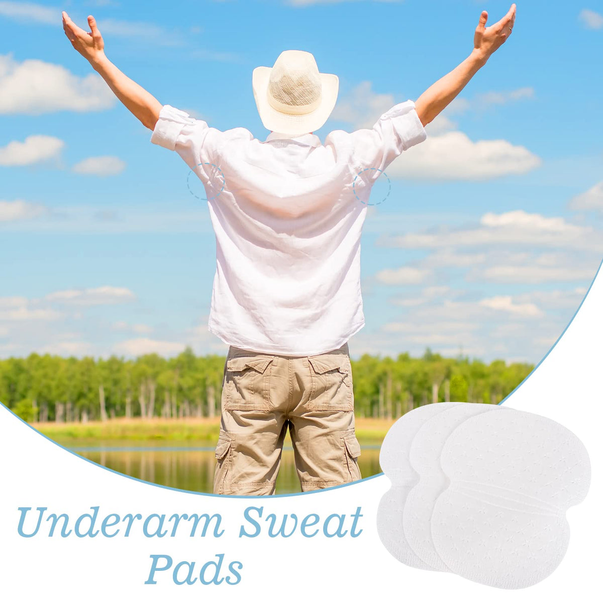 BESARME lifestyle shot of woman in white blouse with invisible armpit protection