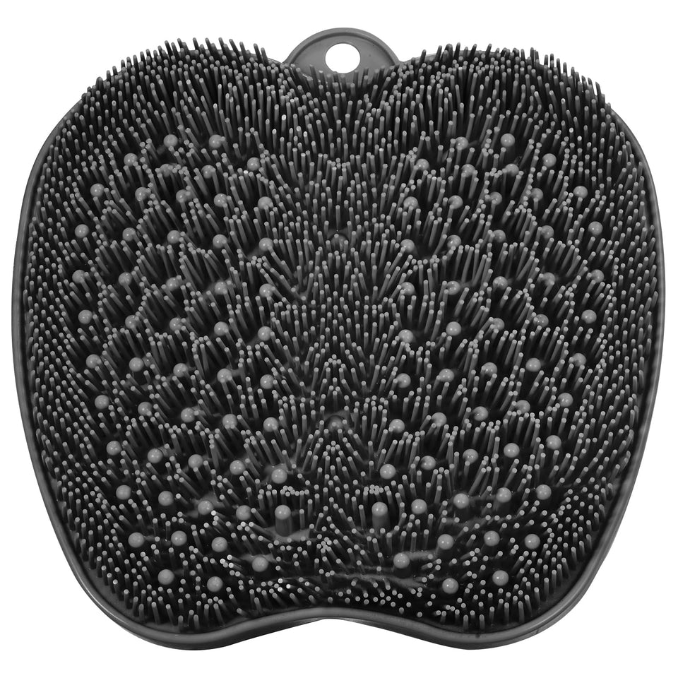 BESKAR front view of foot scrubber mat showing full surface and benefits