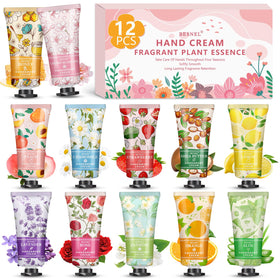 BESNEL front packaging of 12-pack hand cream showing variety and convenience