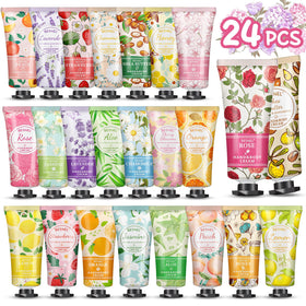 BESNEL front packaging showing all 24 mini hand cream tubes and variety