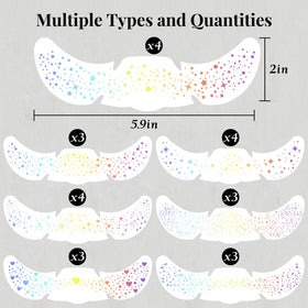 BESNEL close-up of sticker sheet highlighting seven different freckle patterns