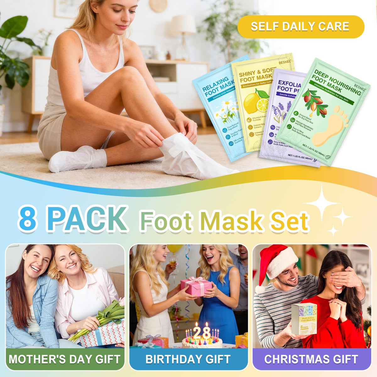 BESNEL gift box styled in a home spa setting perfect for gifting
