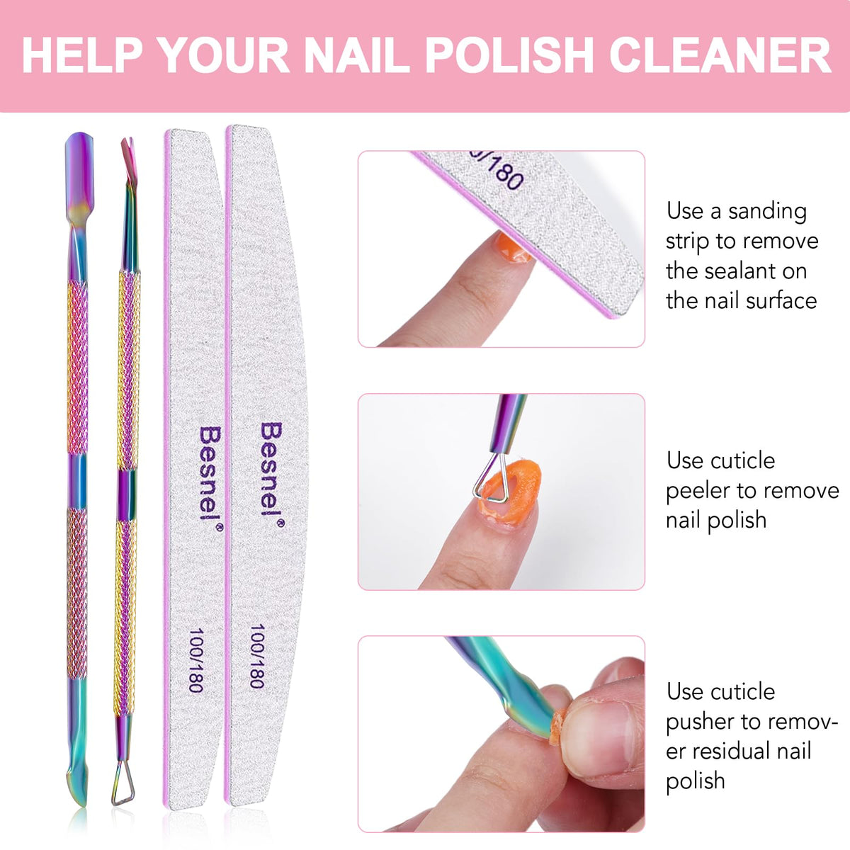 BESNEL nail nutrition pen detail showing soothing care after polish removal