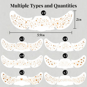 BESNEL close-up of seven holographic freckle patterns highlighting detail