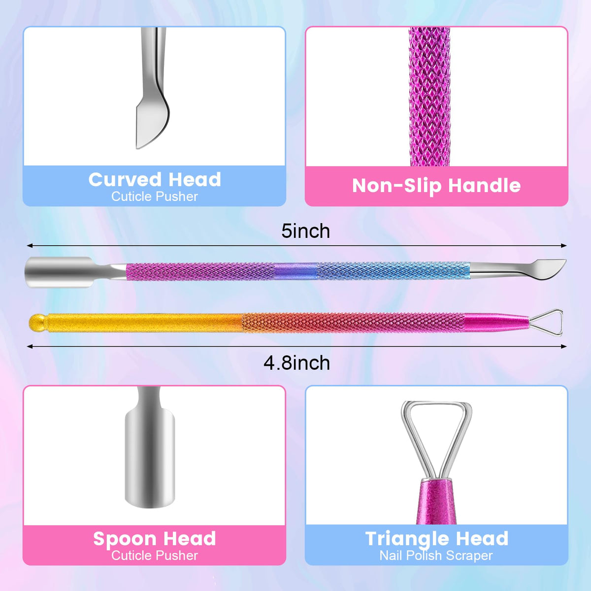 BESNEL tools laid out on white surface demonstrating complete at-home nail kit