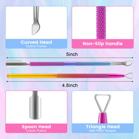 BESNEL tools laid out on white surface demonstrating complete at-home nail kit