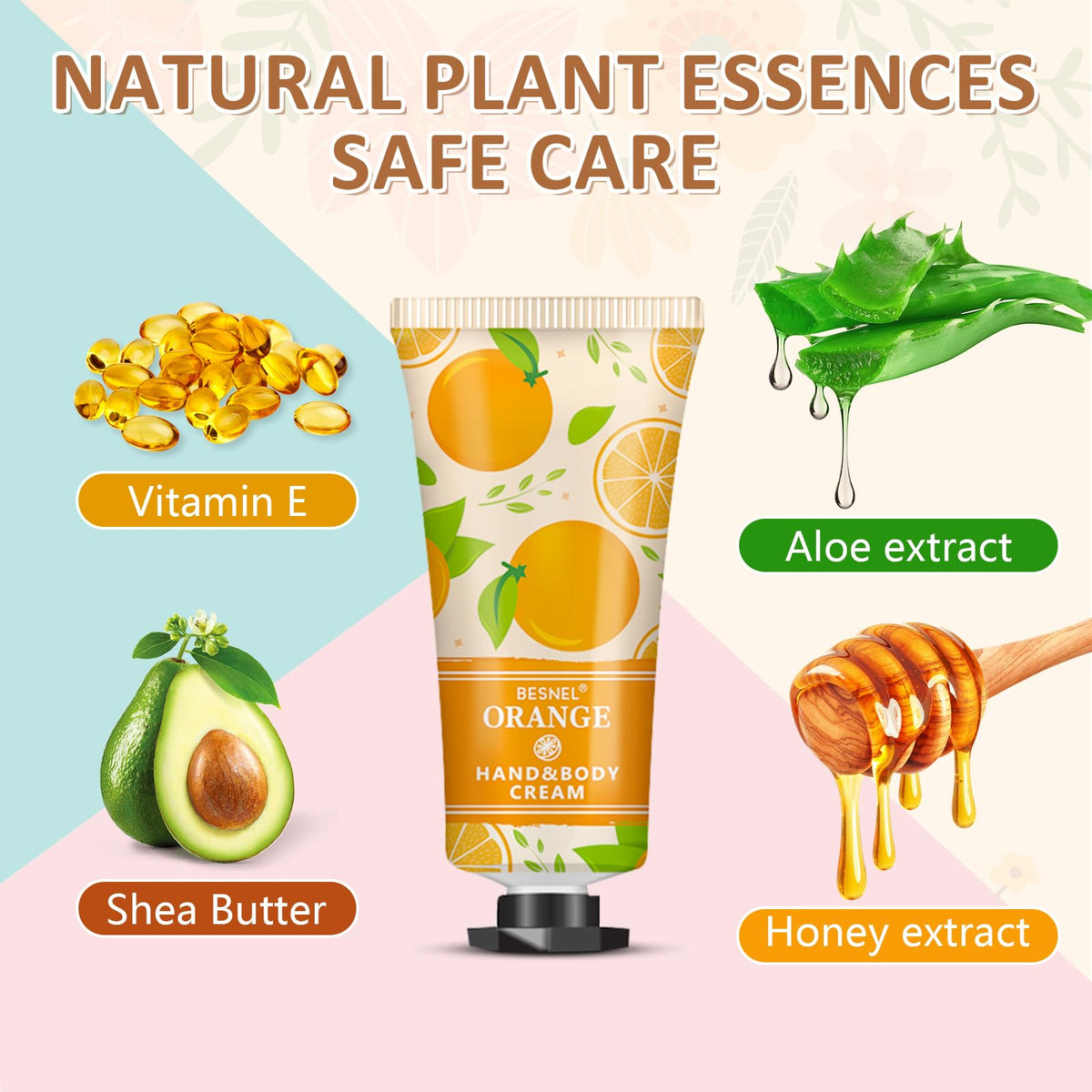 BESNEL tube close-up label highlighting scent name and benefits