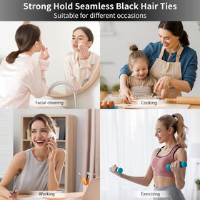 Bessrung hair tie holding hair during gym workout illustrating sweat-resistant performance