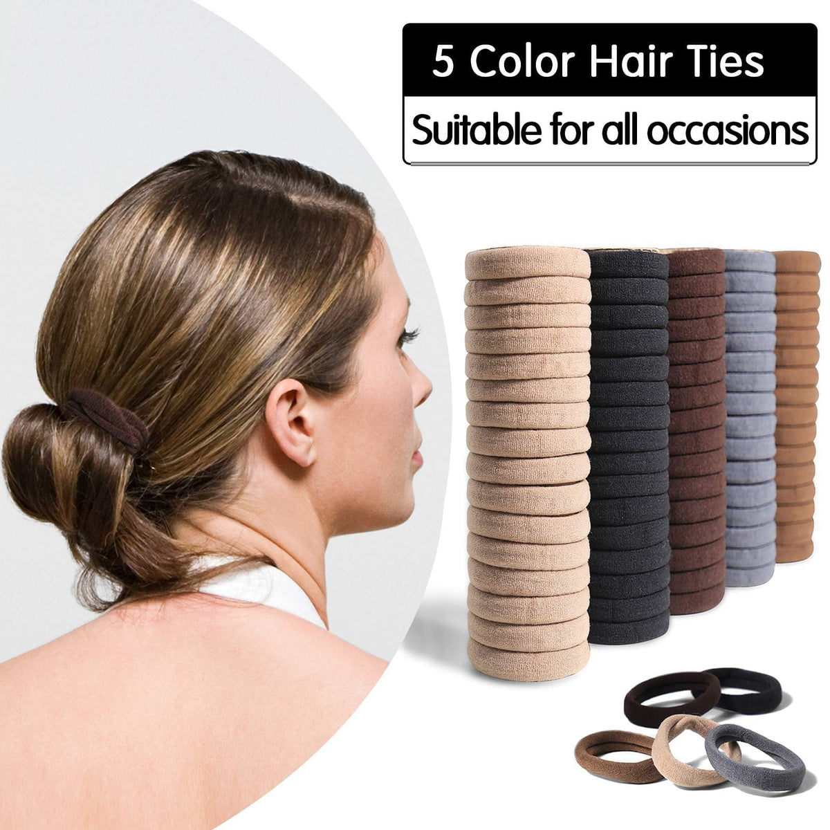 Bessrung ponytail in thick hair showing secure, no-crease finish