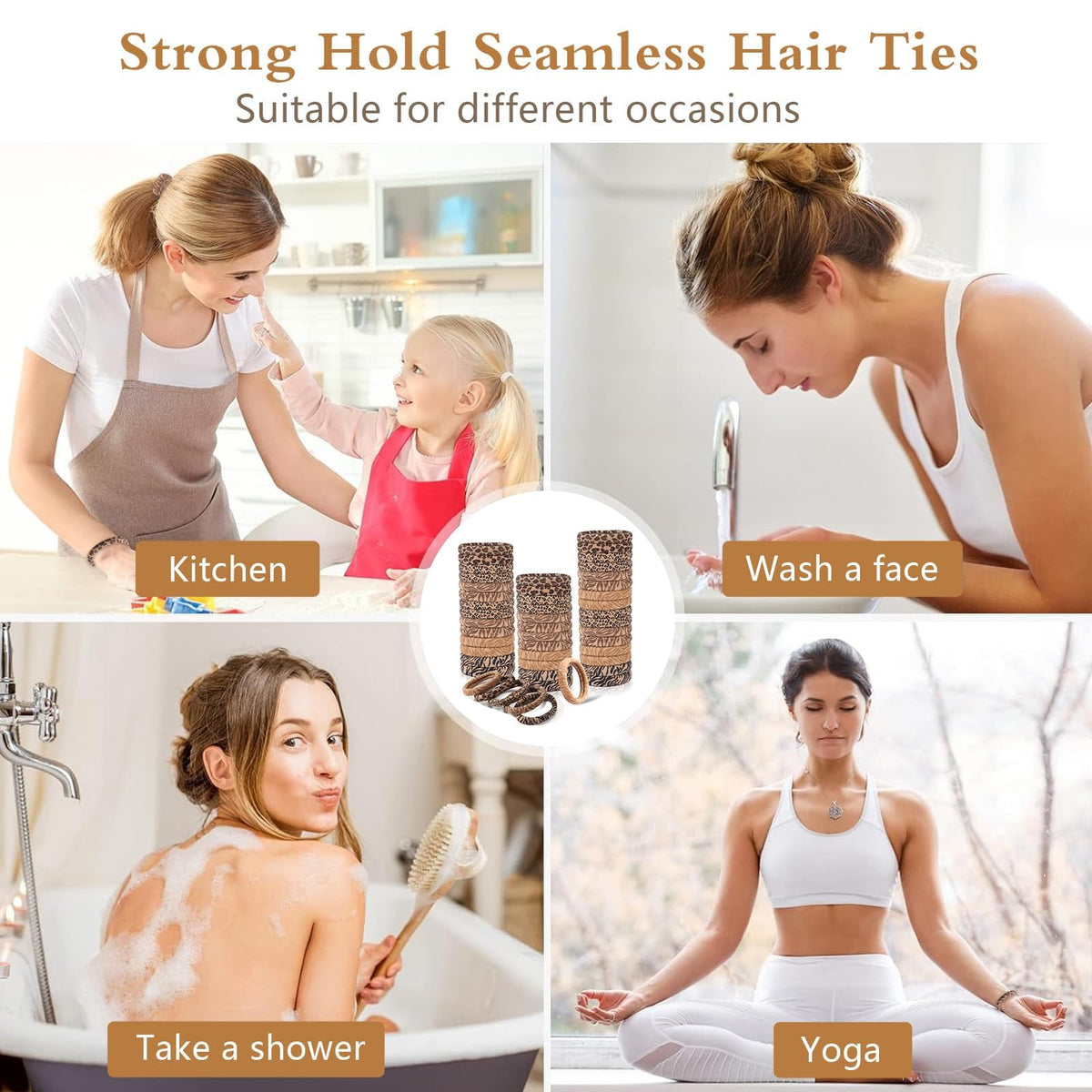 Bessrung lifestyle woman wearing ponytail showing stylish leopard accent