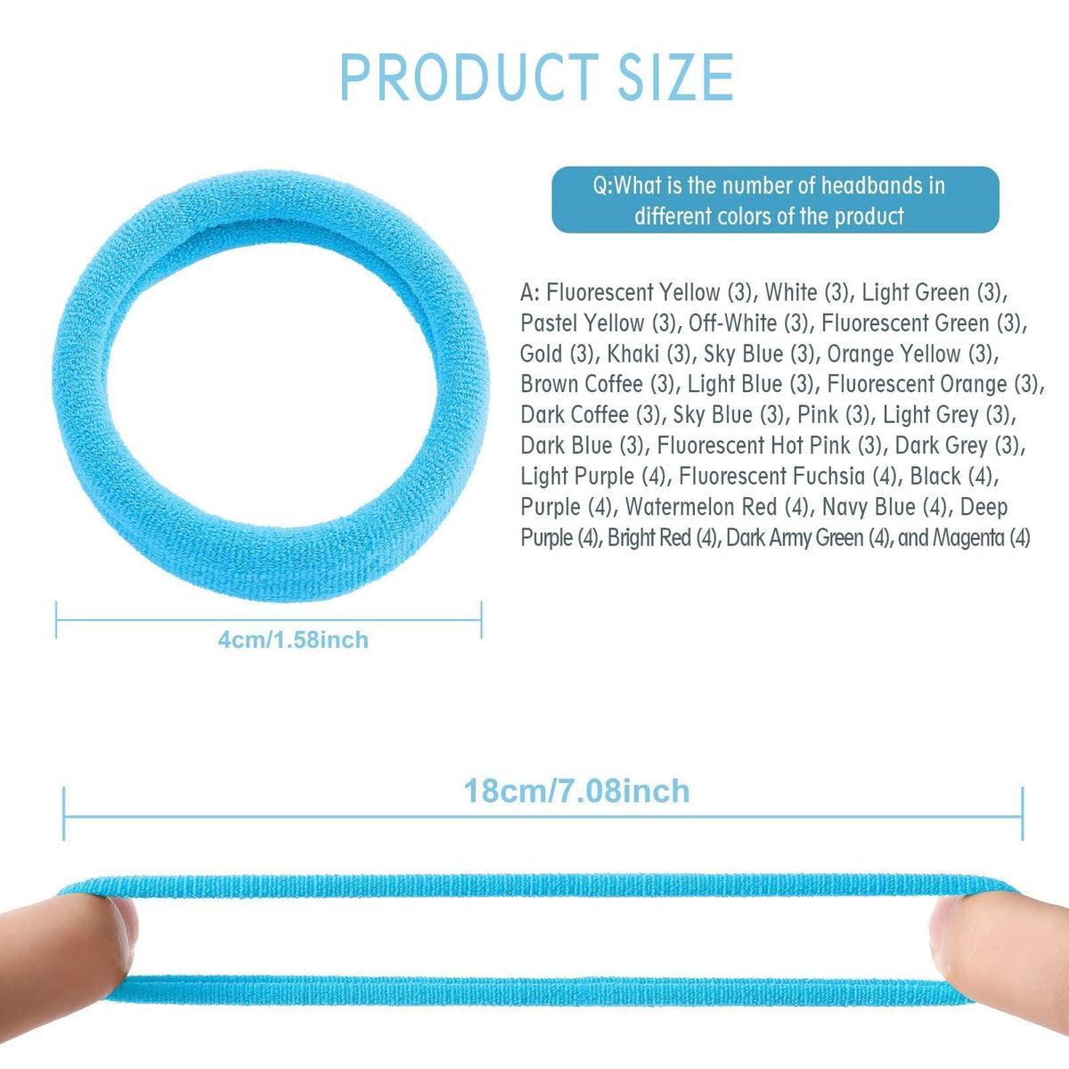 Bessrung elastic hair tie stretched in hand demonstrating strong hold