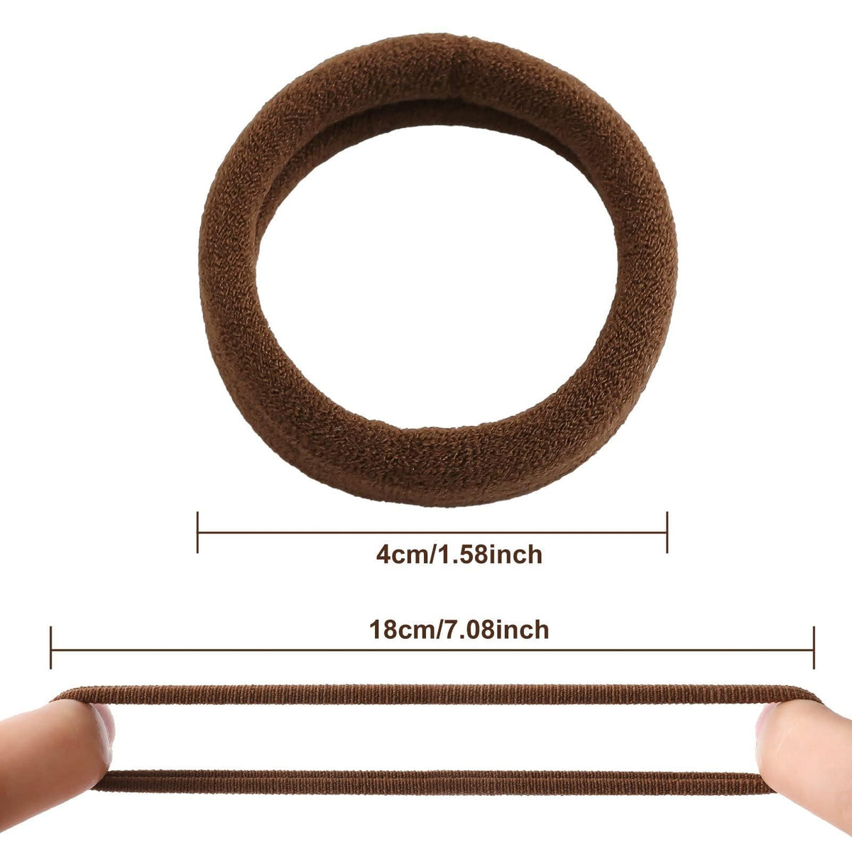 Bessrung hair tie being stretched to show strong elastic and durable hold