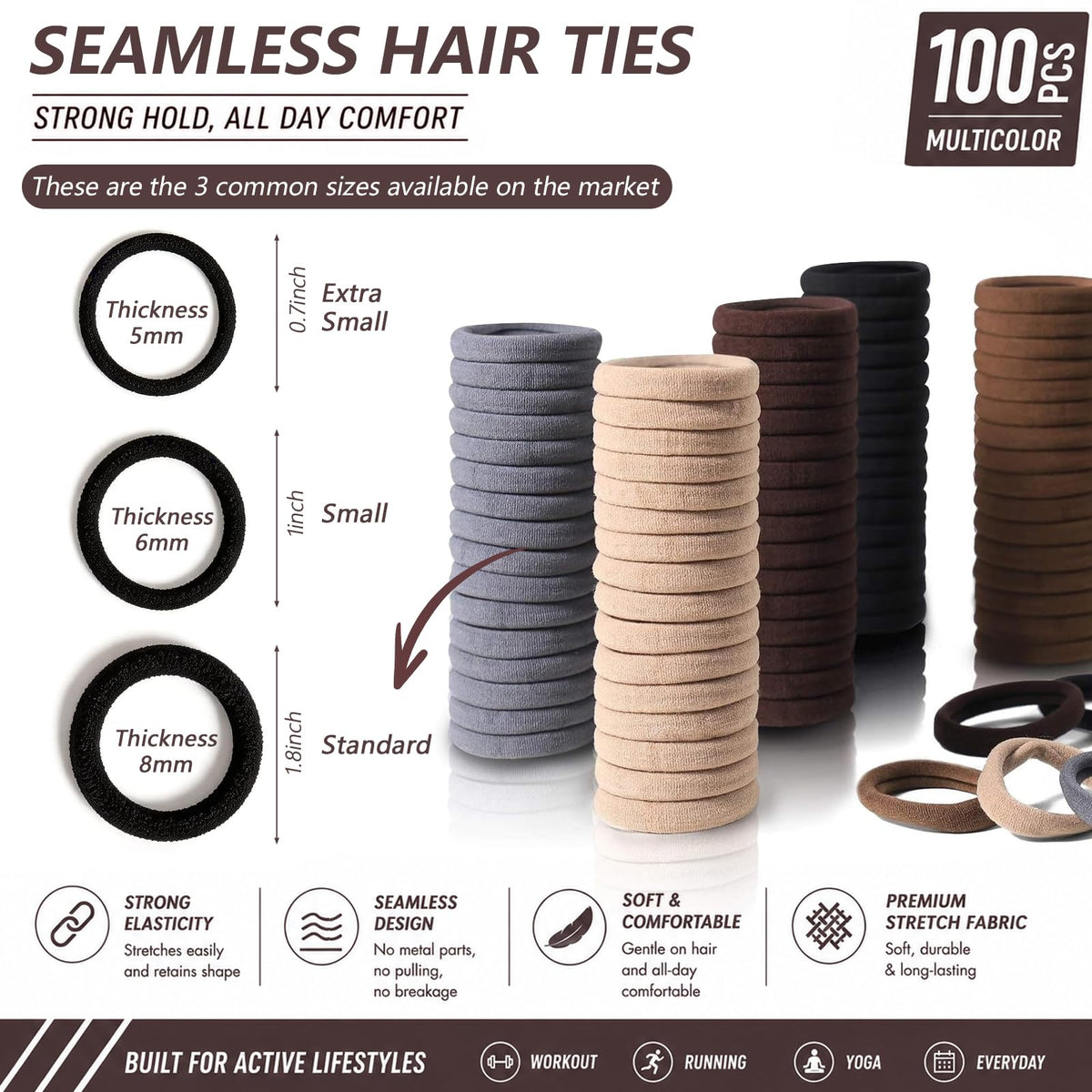 Bessrung stretched hair tie demonstrating elasticity and durable hold