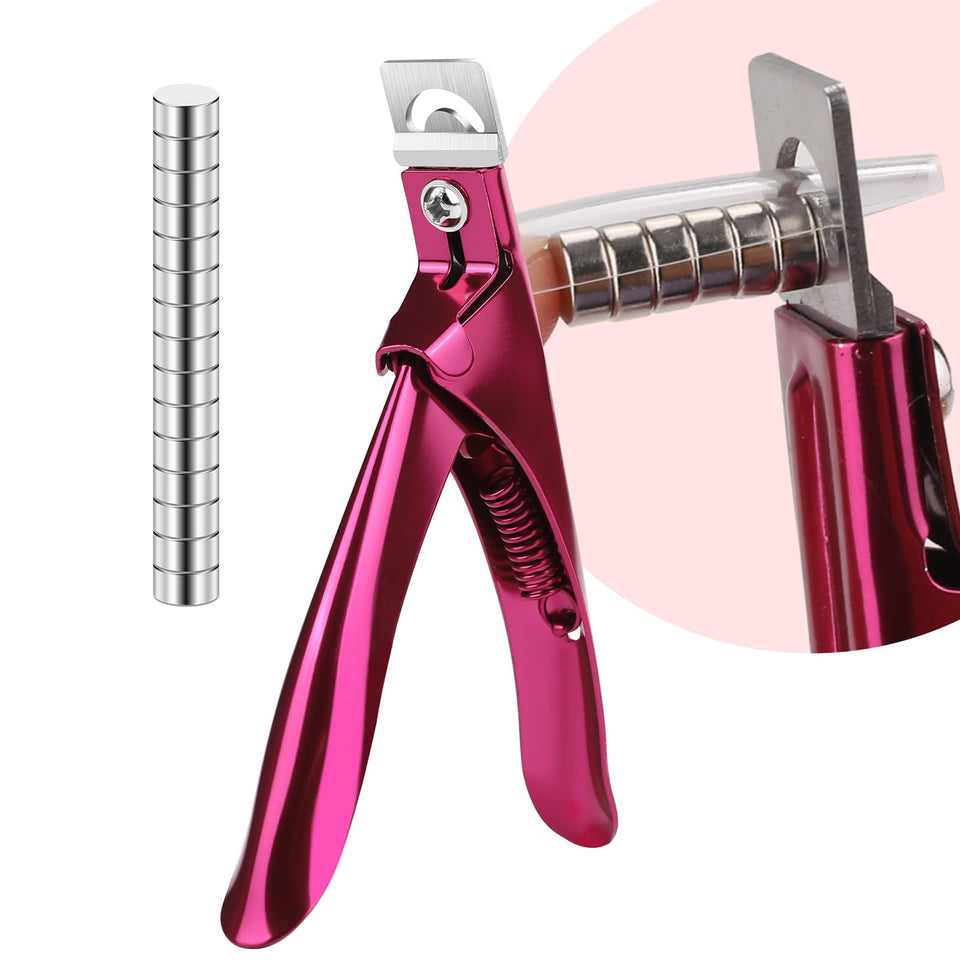 BEST CHOICE MAGNETS pink clipper front view showing ergonomic shape and stainless steel, precise trimming benefit