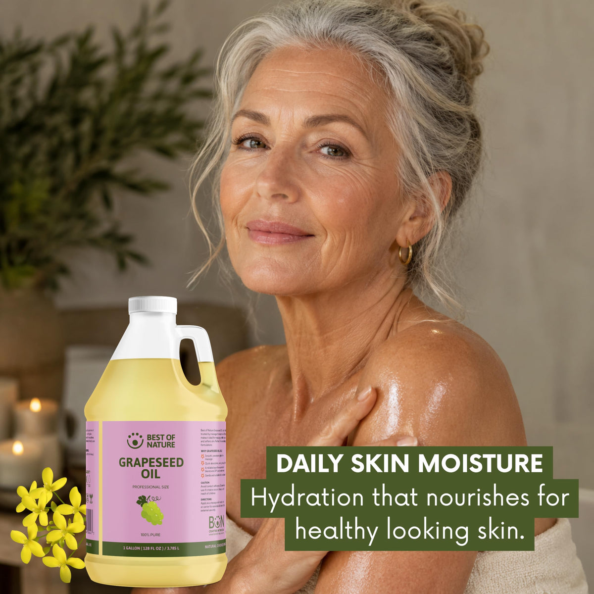 Best of Nature applied to hair showing improved softness and manageable ends