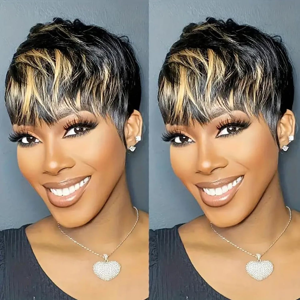 Besteffie front view pixie wig showing natural hairline and polished finish
