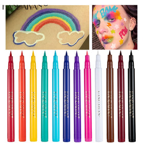 BestLand rainbow layout of all twelve eyeliner pens, showcasing color variety and versatility