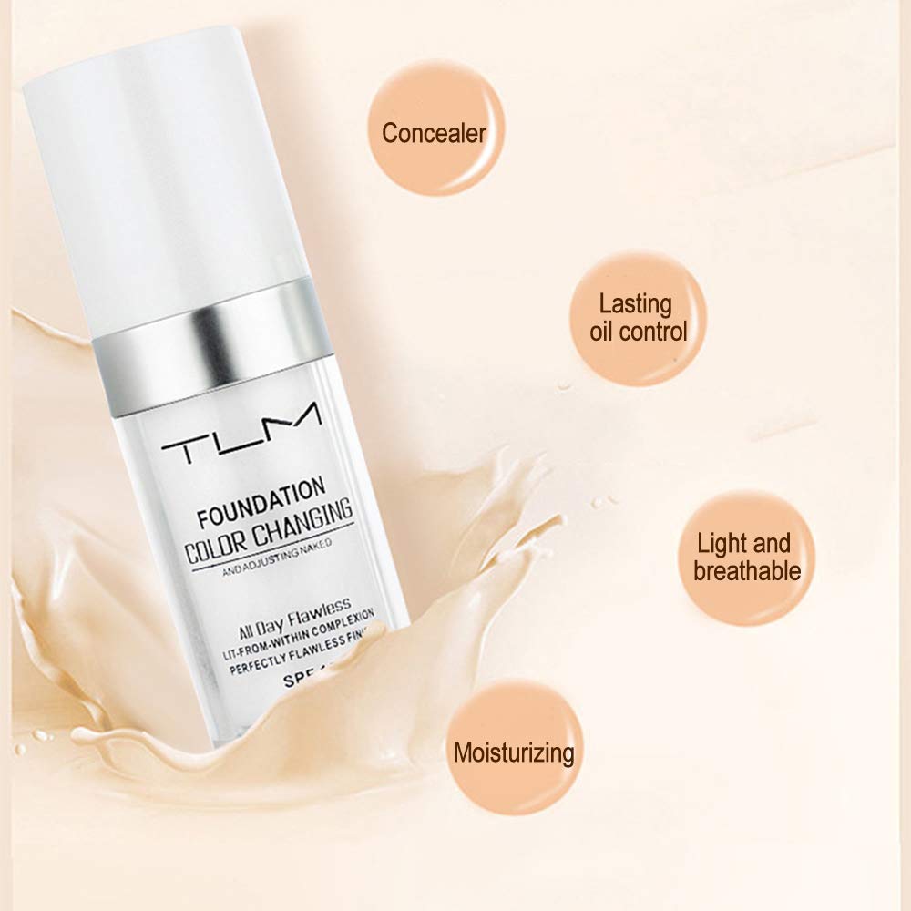 BestLand before and after face comparison showing coverage and matte finish