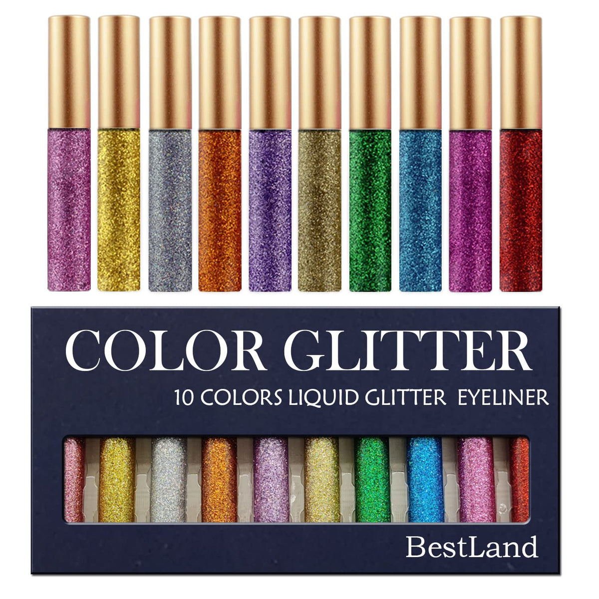 BestLand model at festival wearing bold glitter makeup for high-impact, photogenic results