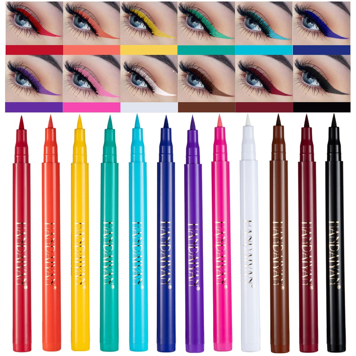 BestLand front packaging showing 12 colorful matte liquid eyeliners, ideal for gifting