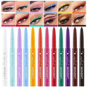BestLand front packaging showing the 12-color eyeliner set and benefits