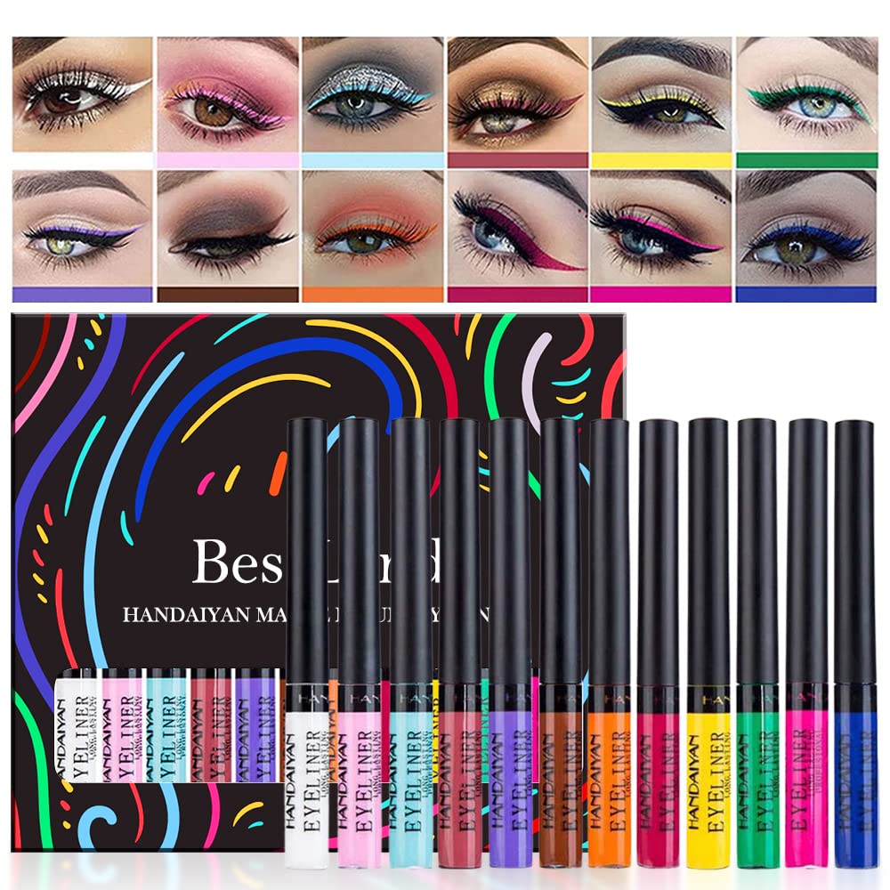 BestLand front packaging showing 12 matte eyeliners and gift-ready box benefit