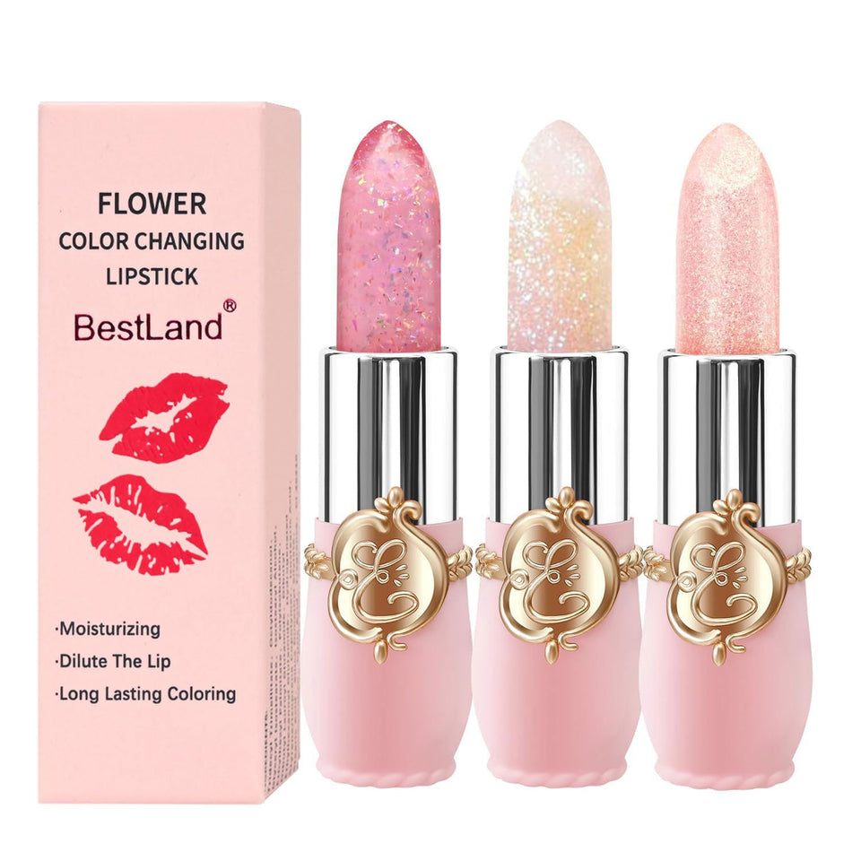 BestLand front packaging shot showing three jelly lipsticks and box, attractive gift presentation