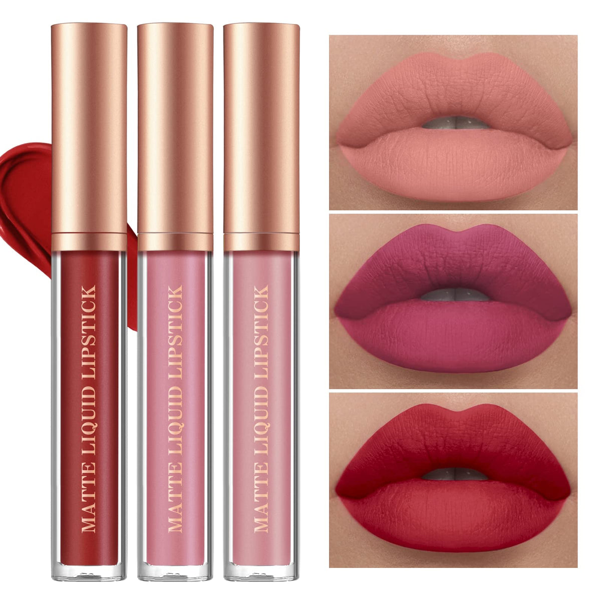BestLand lips with liner and liquid applied showing defined, long-lasting color