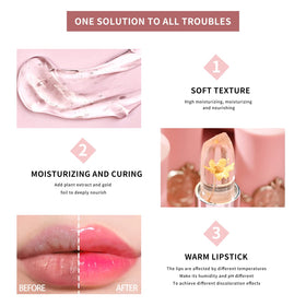 BestLand lips before and after application demonstrating hydrated, glossy natural color