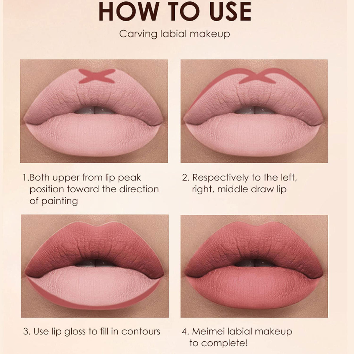 BestLand lipstick worn on model showing matte, comfortable finish