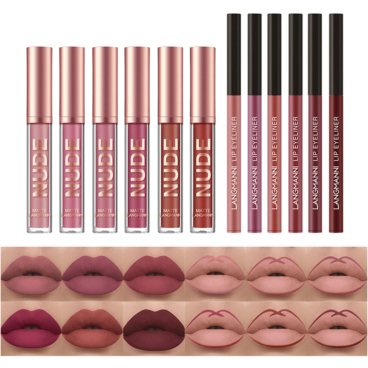 BestLand swatches of six nude shades on arm showing color payoff
