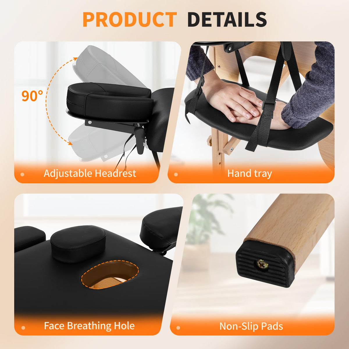 BestMassage height adjustment knob focused view for quick ergonomic setup