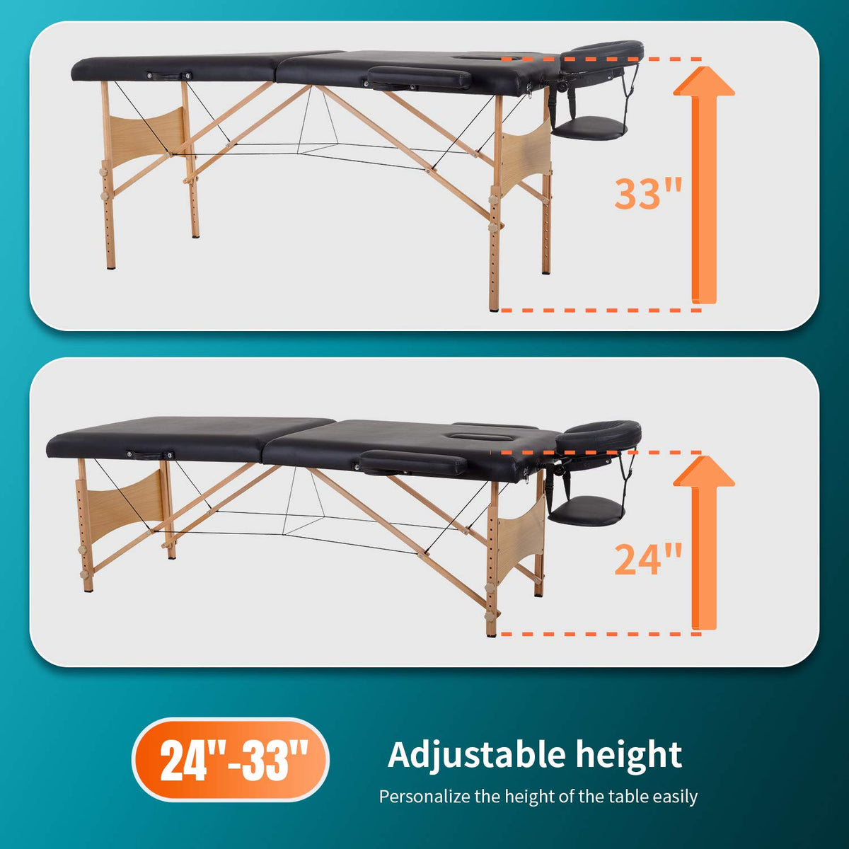 BestMassage leg height adjustment knob detail showing ergonomic customization