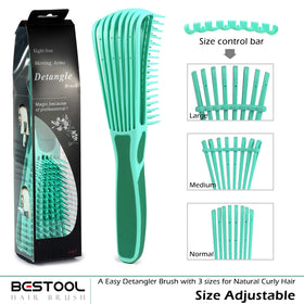 BESTOOL close-up of eight flexible comb arms demonstrating gentle knot release
