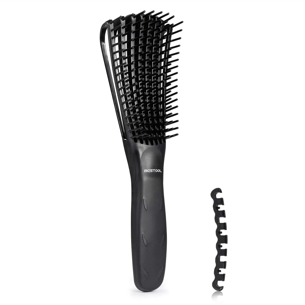 BESTOOL smoothing curls on afro hair demonstrating reduced breakage and frizz