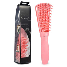 BESTOOL front view pink detangler showing shape and quick grooming benefit