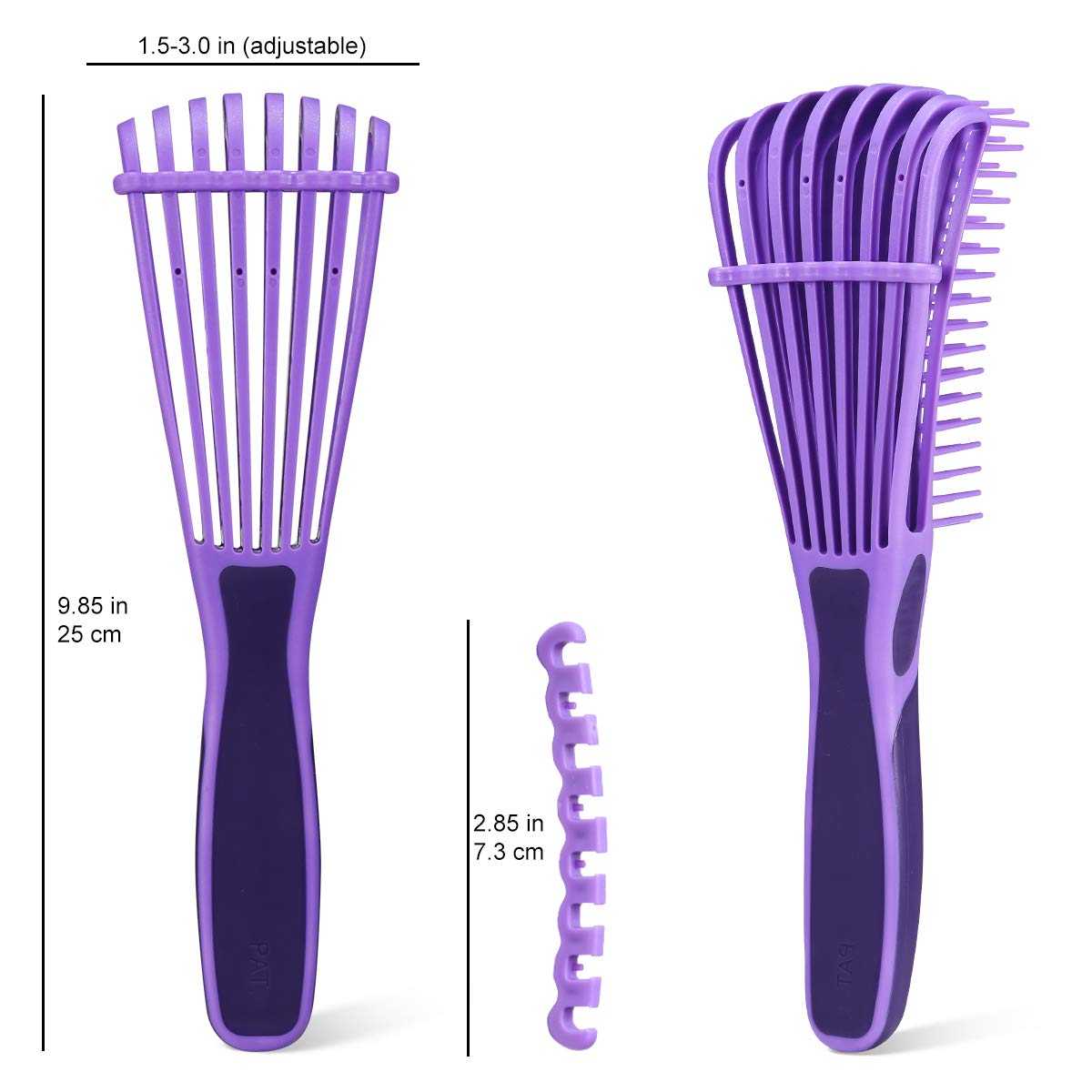 BESTOOL ergonomic rubberized handle close-up for comfortable secure grip while detangling
