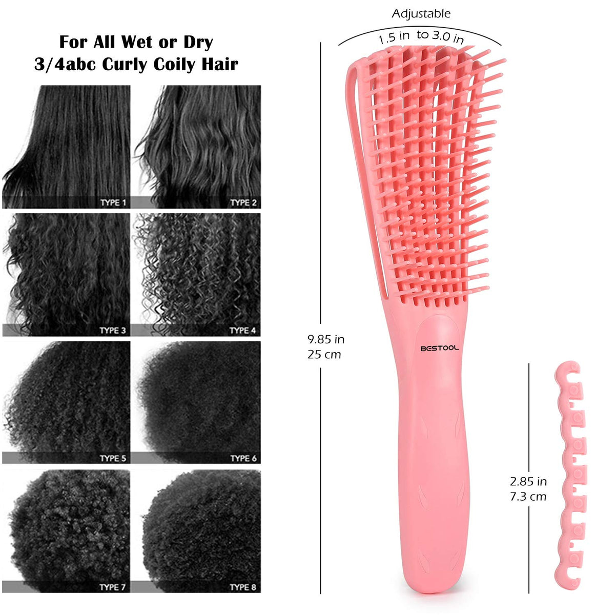 BESTOOL detangler in use on wet hair reducing knots and styling time