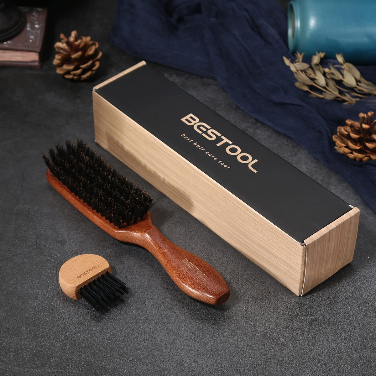 BESTOOL hair texture after brushing showing added shine and smoothness