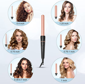 BESTOPE PRO arranged barrel collection showing six ceramic barrels for multiple curl sizes