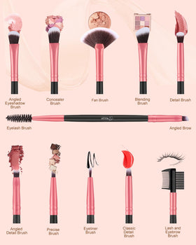 BESTOPE PRO eye brushes arranged to show variety for crease, blend, and liner precision