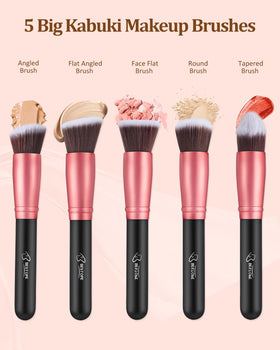 BESTOPE PRO kabuki brushes close-up demonstrating dense heads for smooth blending
