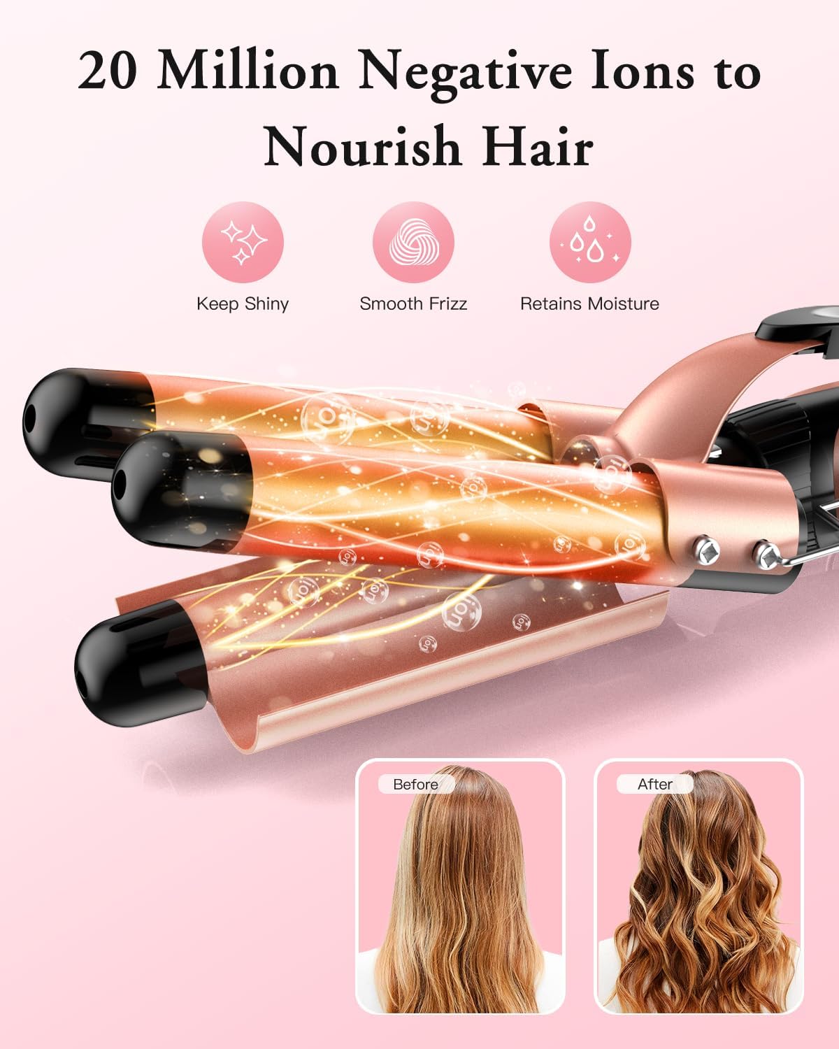 BESTOPE PRO single wand barrel in use demonstrating quick styling and flexible curls